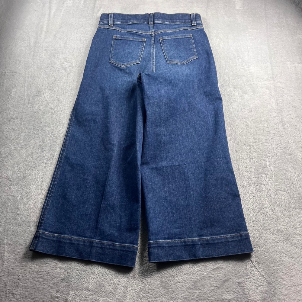 Spanx High Rise Wide Leg Jeans Medium Wash Blue Pull On Denim Size M 21649Q - Picture 10 of 12